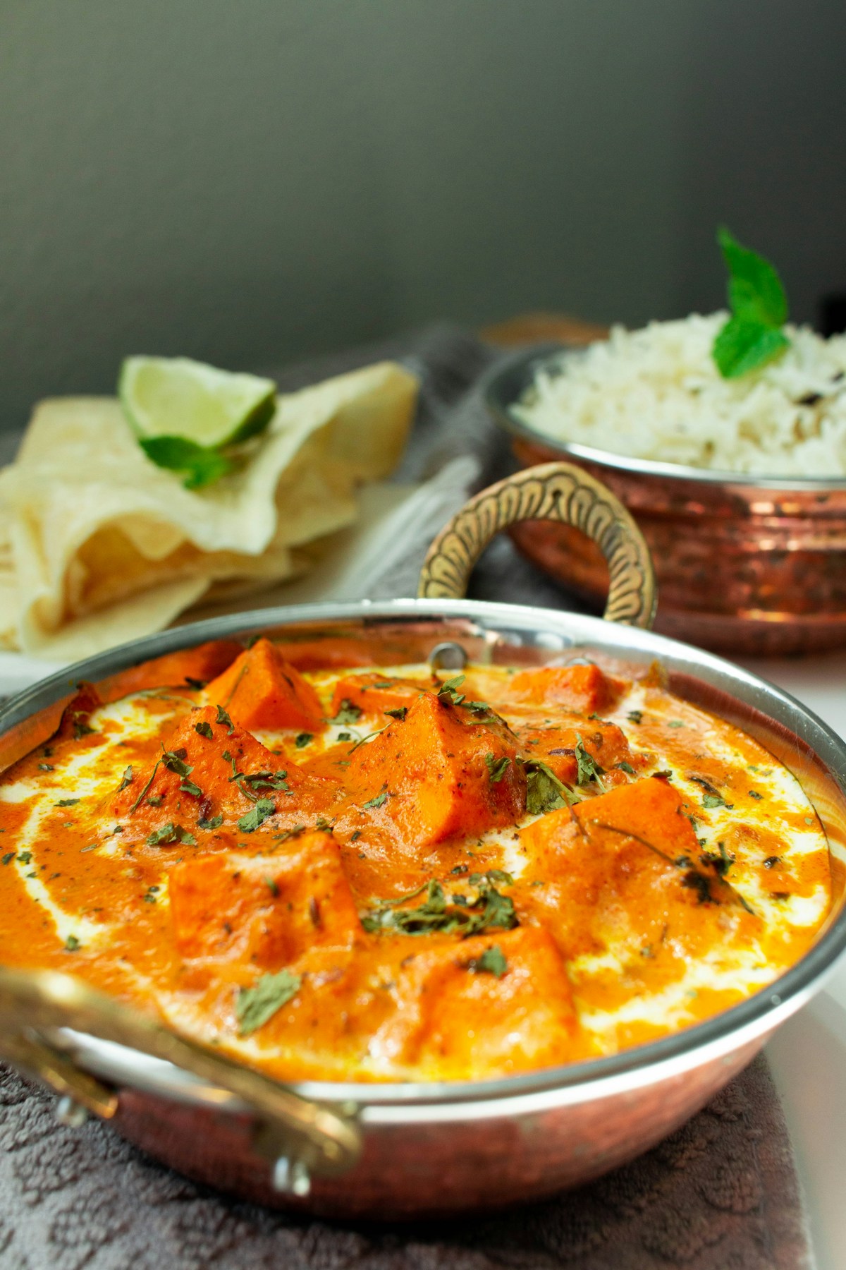 Indian paneer curry with vibrant spices